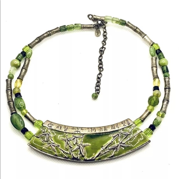Chicos Asian Enamel Bamboo Design Necklace - Picture 6 of 6